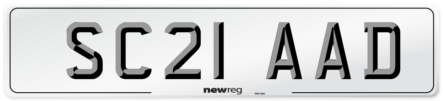 SC21 AAD Number Plate from New Reg